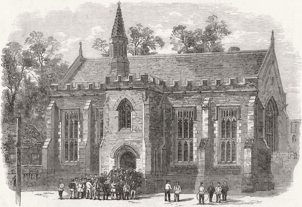 OXON. Magdalen College School, Oxford 1858 old antique vintage print picture